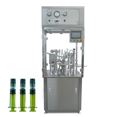دستگاه پر کردن آب سرنج از پیش پر شده اتوماتیک Luer Lock Capping Machine Glass Syringe Gel Filling & Plugging Machine